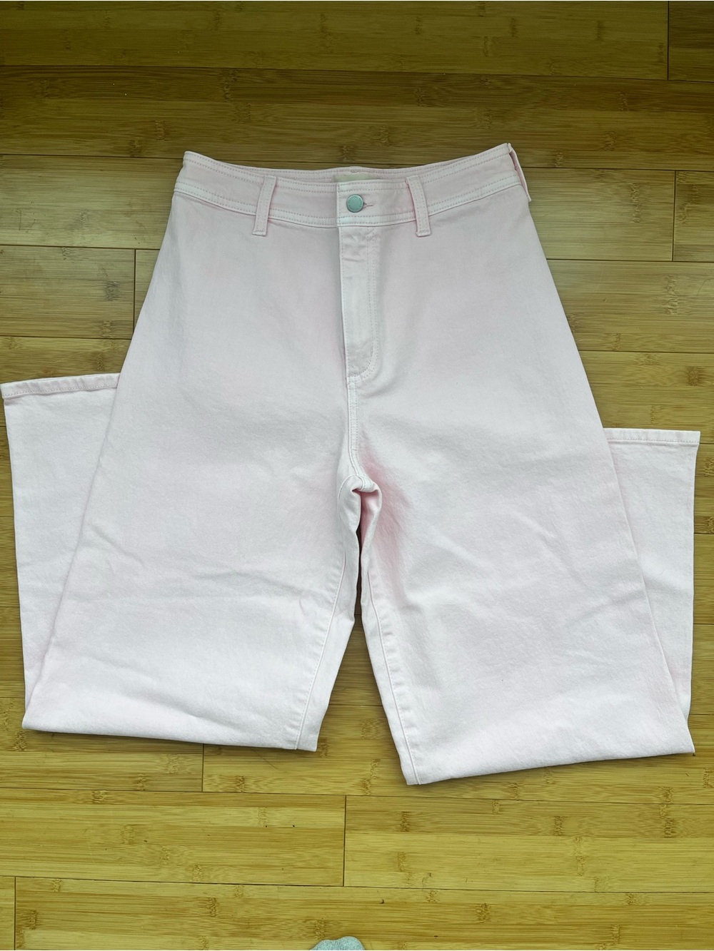 Universal Thread High-Waist Wide Leg Ankle Jeans Pink Size 6